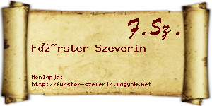 Fürster Szeverin névjegykártya